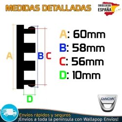 X4 Tapabujes Dacia 60mm Tapacubos Emblemas Llantas
