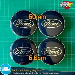 X4 Tapabujes Ford 60mm Tapacubos Emblemas Llantas