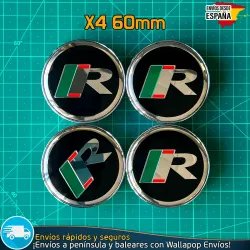 X4 Tapacubos Jaguar R 60mm Cubrebujes Llantas