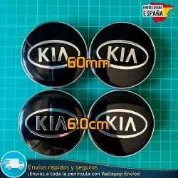 X4 Tapabujes KIA 60mm Emblemas Tapacubos Llantas