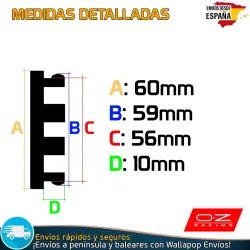 X4 Tapacubos OZ Racing 60mm Emblemas Cubrebujes