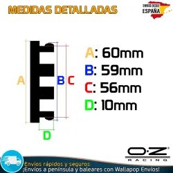 X4 Tapacubos OZ Racing 60mm Cubrebujes Tapa Llanta