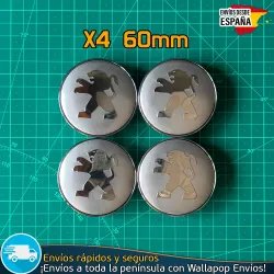 X4 Tapabujes Peugeot 60mm Emblemas Tapas Tapacubos