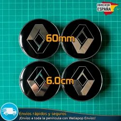 X4 Tapacubos Renault 60mm Emblemas Tapas llantas