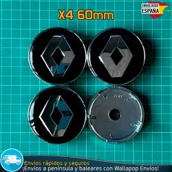 X4 Tapacubos Renault 60mm Emblemas Tapas llantas