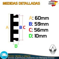X4 Tapacubos Renault 60mm Emblemas Tapas llantas