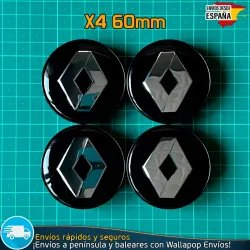 X4 Tapacubos Renault 60mm Emblemas Tapas llantas