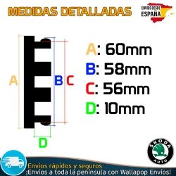 X4 Tapacubos Skoda 60mm Emblemas Tapas Llantas