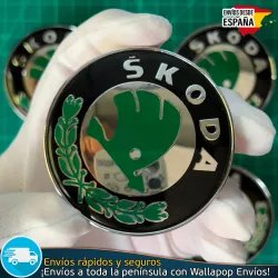 X4 Tapacubos Skoda 60mm Emblemas Tapas Llantas