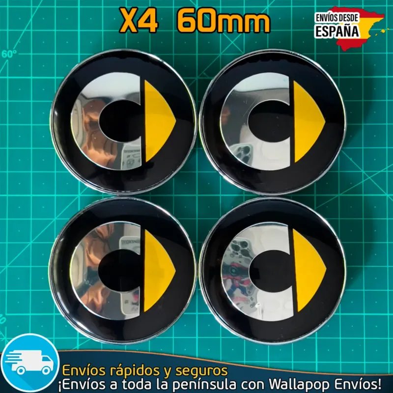 X4 Tapabujes Smart 60mm Emblemas Tapacubos Llantas