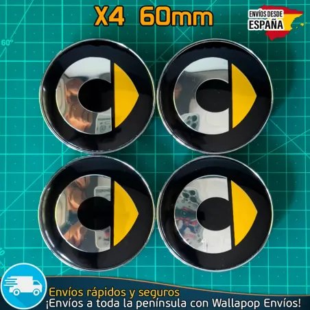 X4 Tapabujes Smart 60mm Emblemas Tapacubos Llantas