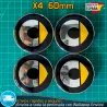 X4 Tapabujes Smart 60mm Emblemas Tapacubos Llantas