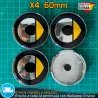 X4 Tapabujes Smart 60mm Emblemas Tapacubos Llantas