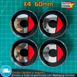 X4 Tapabujes Smart 60mm Emblemas Tapacubos Llantas