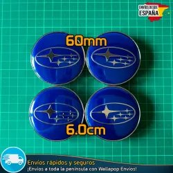 X4 Tapabujes Subaru 60mm Tapacubos Emblemas Llanta