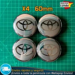 X4 Tapabujes Toyota 60mm Tapacubo Emblemas Llantas