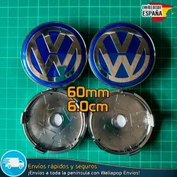 X4 Tapacubos Volkswagen 60mm Cubrebujes Llantas