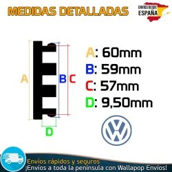 X4 Tapacubos Volkswagen 60mm Cubrebujes Llantas