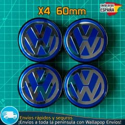 X4 Tapacubos Volkswagen 60mm Cubrebujes Llantas