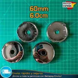 X4 Tapacubos 60mm Tapas de llantas Bujes Cromadas