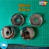 X4 Tapacubos 60mm Tapas de llantas Bujes Cromadas