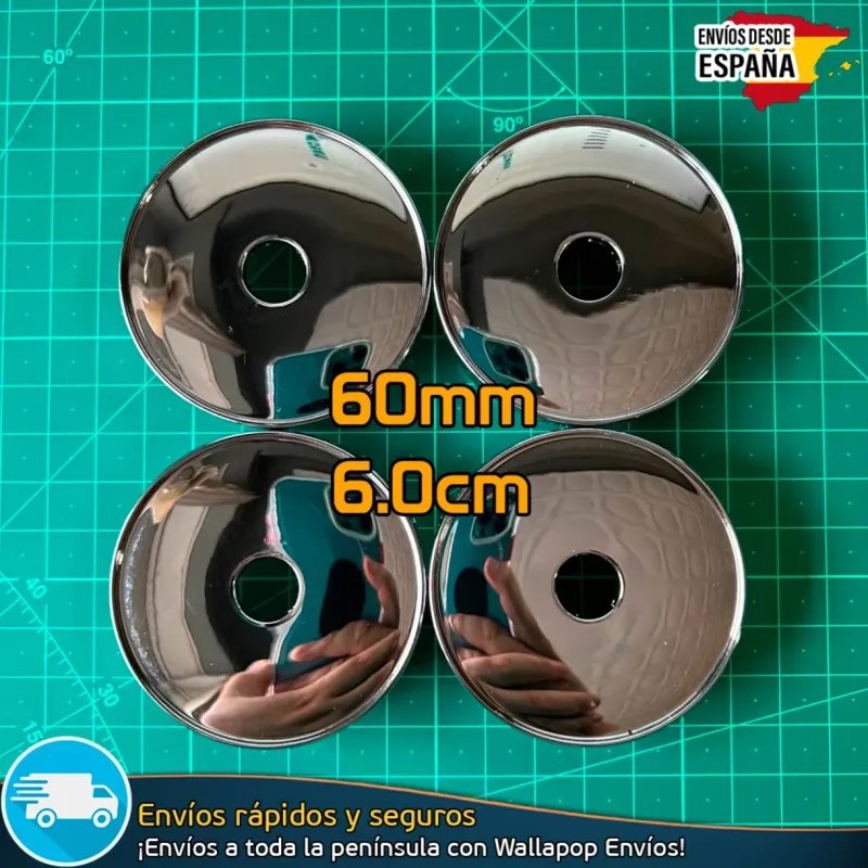X4 Tapacubos 60mm Tapas de llantas Bujes Cromadas X4 Tapacubos 60mm Tapas de llantas Bujes Cromadas