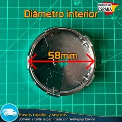 X4 Tapacubos 60mm Tapas de llantas Bujes Cromadas
