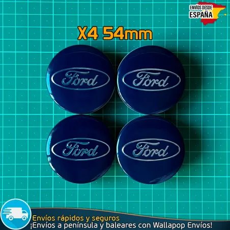 X4 Tapacubos Ford 54mm Cubrebujes Tapas Llantas