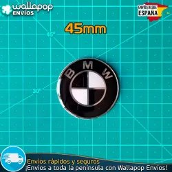 Emblema Volante BMW 45mm Escudo Logo blanco/negro