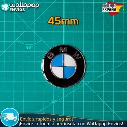 Emblema Volante BMW 45mm Escudo Logo azul y blanco