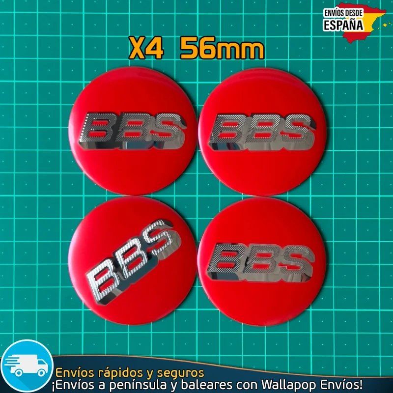 X4 Emblemas BBS 56mm Pegatinas Tapacubos Llantas