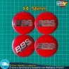 X4 Emblemas BBS 56mm Pegatinas Tapacubos Llantas