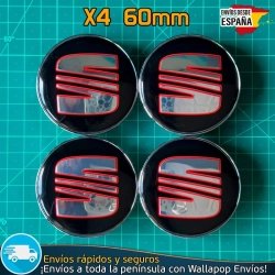 X4 Tapacubos Seat 60mm Emblemas Ibiza Leon Cupra