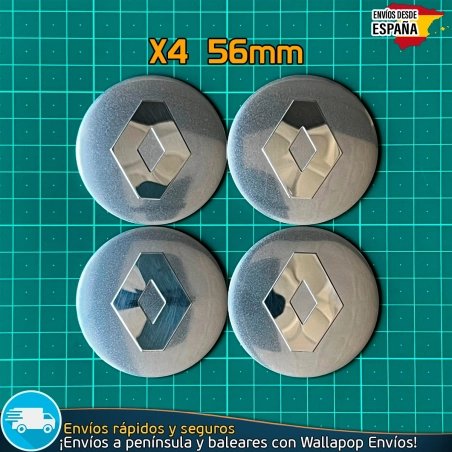 X4 Emblemas Renault 56mm Pegatinas Tapacubos Bujes