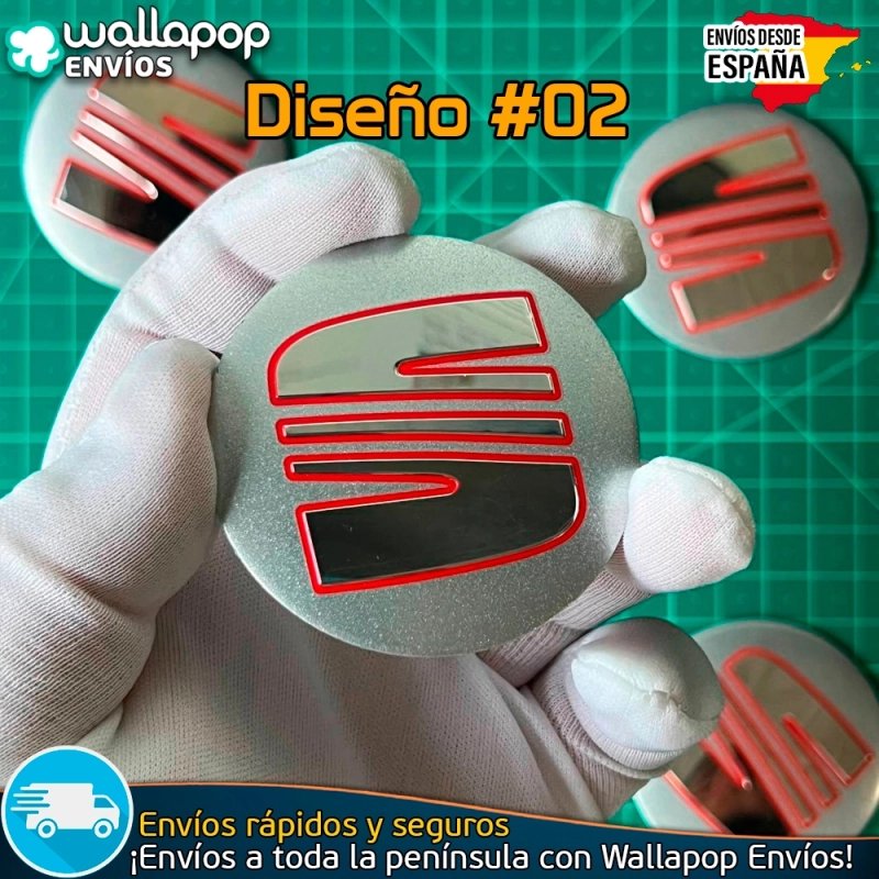 Emblema Volante Seat 56mm Pegatina Logo Aluminio
