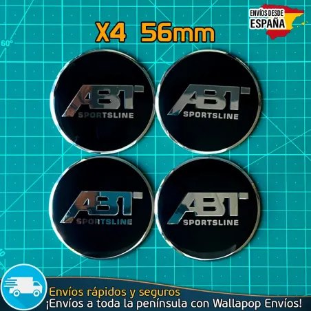 X4 Emblemas ABT Sportsline 56mm Pegatinas Tapacubos Llantas