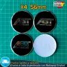 X4 Emblemas ABT Sportsline 56mm Pegatinas Tapacubos Llantas