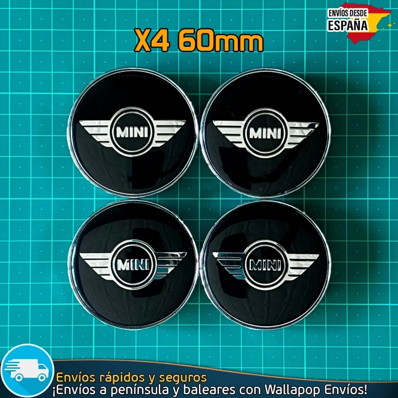 X4 Tapacubos Mini 60mm Cubrebujes Tapas Llantas
