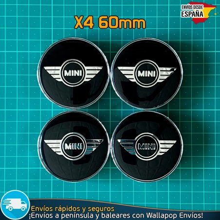 X4 Tapacubos Mini 60mm Cubrebujes Tapas Llantas