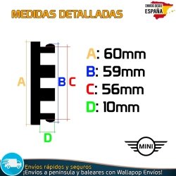 X4 Tapacubos Mini 60mm Cubrebujes Tapas Llantas