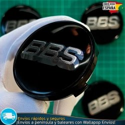 X4 Tapacubos BBS 60mm Tapas Negras para Llantas