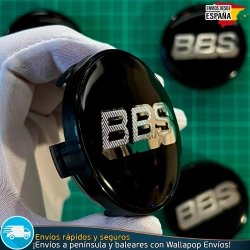 X4 Tapacubos BBS 60mm Tapas Negras para Llantas