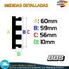 X4 Tapacubos BBS 60mm Tapas Negras para Llantas