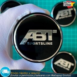 X4 Tapacubos ABT 60mm Tapas Negras para Llantas