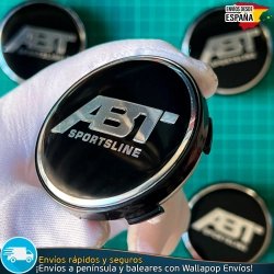 X4 Tapacubos ABT 60mm Tapas Negras para Llantas
