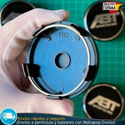 X4 Tapacubos ABT 60mm Tapas Negras para Llantas