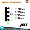 X4 Tapacubos ABT 60mm Tapas Negras para Llantas