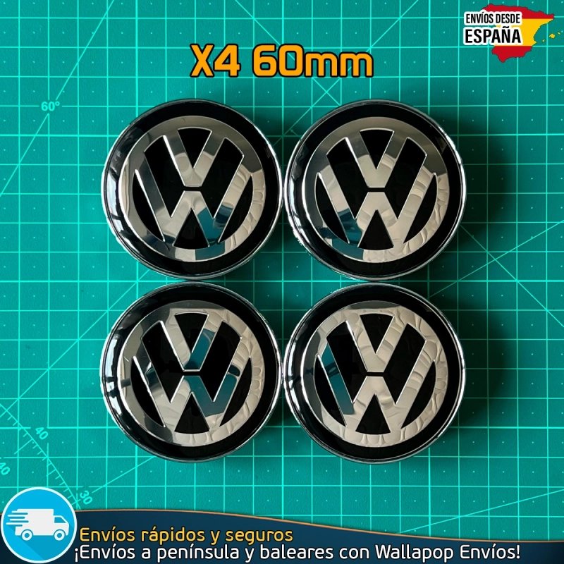 X4 Tapacubos Volkswagen 60mm Cubrebujes Llantas X4 Tapacubos Volkswagen 60mm Cubrebujes Llantas