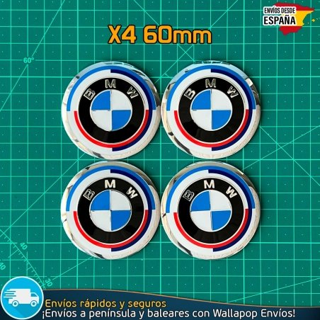 X4 Emblemas 50 Aniversario BMW 60mm Tapas Llantas