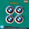 X4 Emblemas 50 Aniversario BMW 60mm Tapas Llantas